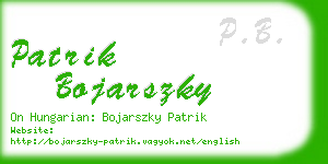 patrik bojarszky business card